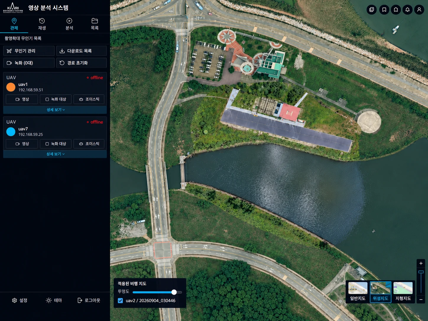 UAV control map based on an aligned orthoimage
